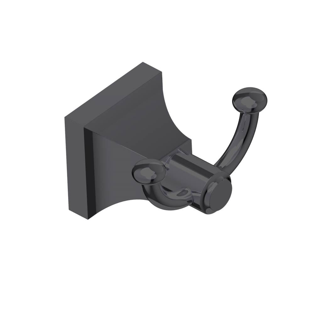 Kartners - GLASGOW - Double Prong Robe Hook-Matte Black - Matte Black