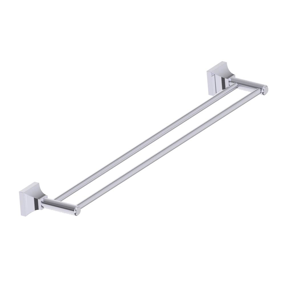 Kartners - GLASGOW - 24-inch Double Bathroom Towel Bar-Polished Chrome - Polished Chrome