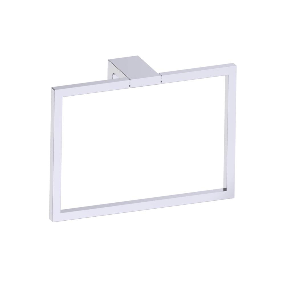 Kartners - NAPLES - Square Towel Ring-Polished Chrome - Polished Chrome