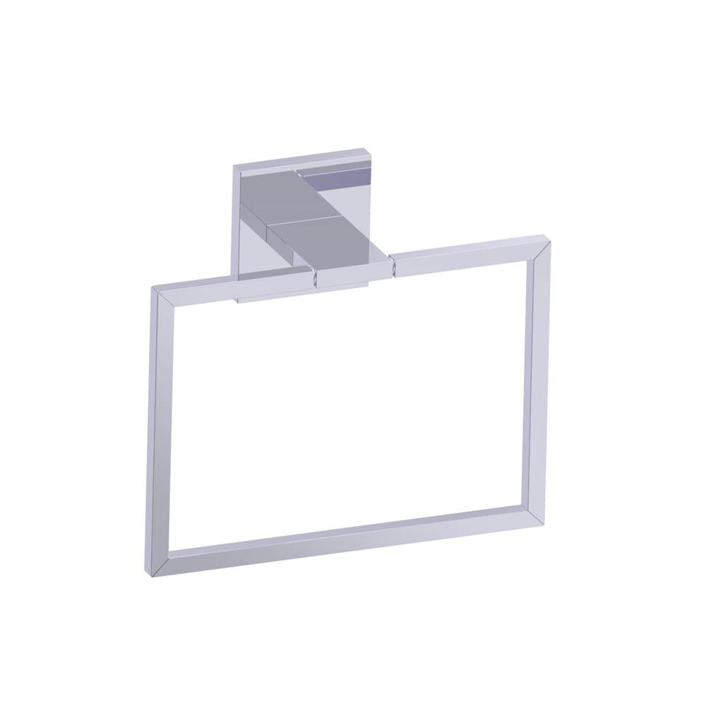 Kartners - HAMBURG - Square Towel Ring -Polished Chrome - Polished Chrome