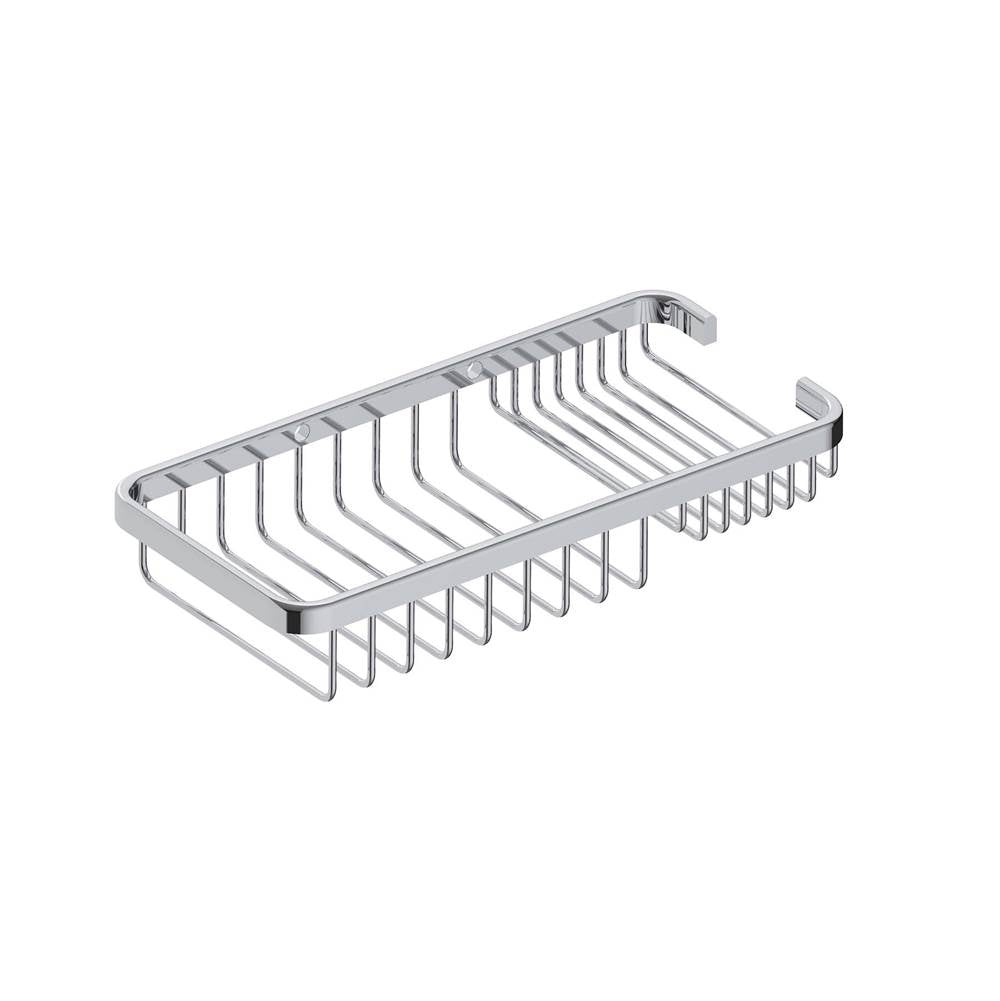 Kartners - Bath & Shower Baskets - Wire Basket with Soap Holder-Polished Nickel - Polished Nickel