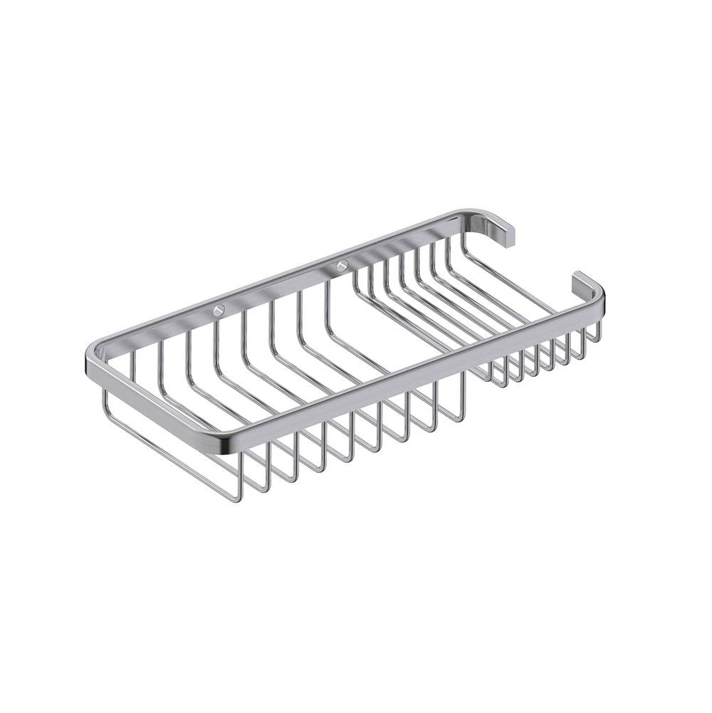 Kartners - Bath & Shower Baskets - Wire Basket with Soap Holder-Brushed Nickel - Brushed Nickel