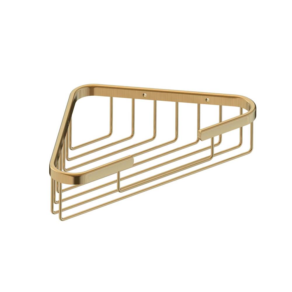 Kartners - Bath & Shower Baskets - Wire Basket - Corner Mount-Prosecco Bronze - Prosecco Bronze