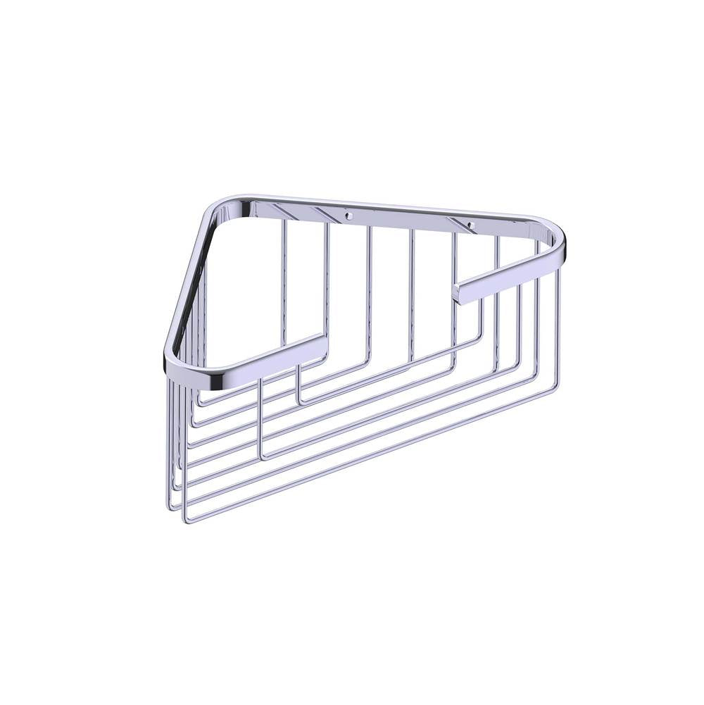 Kartners - Bath & Shower Baskets - Deep Corner Wire Basket-Polished Chrome - Polished Chrome