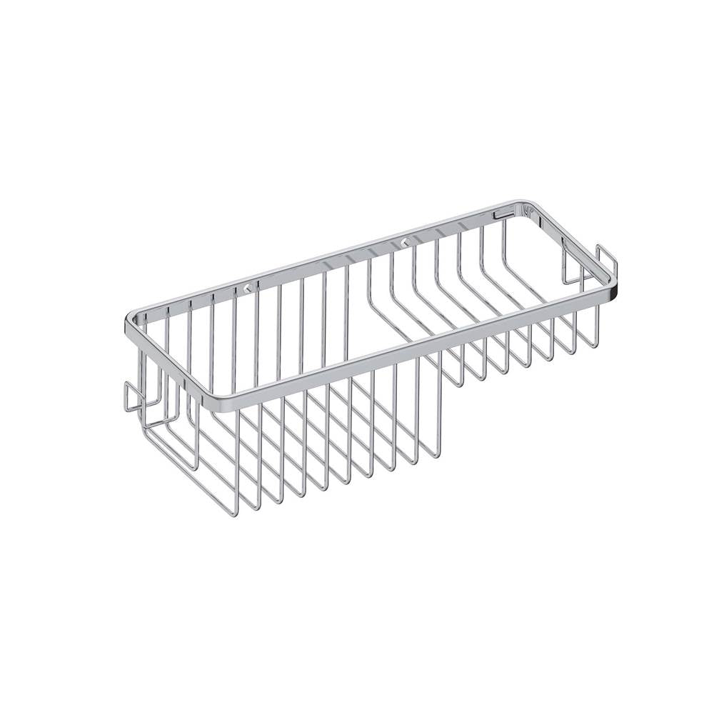 Kartners - Bath & Shower Baskets - Wire Basket with Hooks-Polished Nickel - Polished Nickel