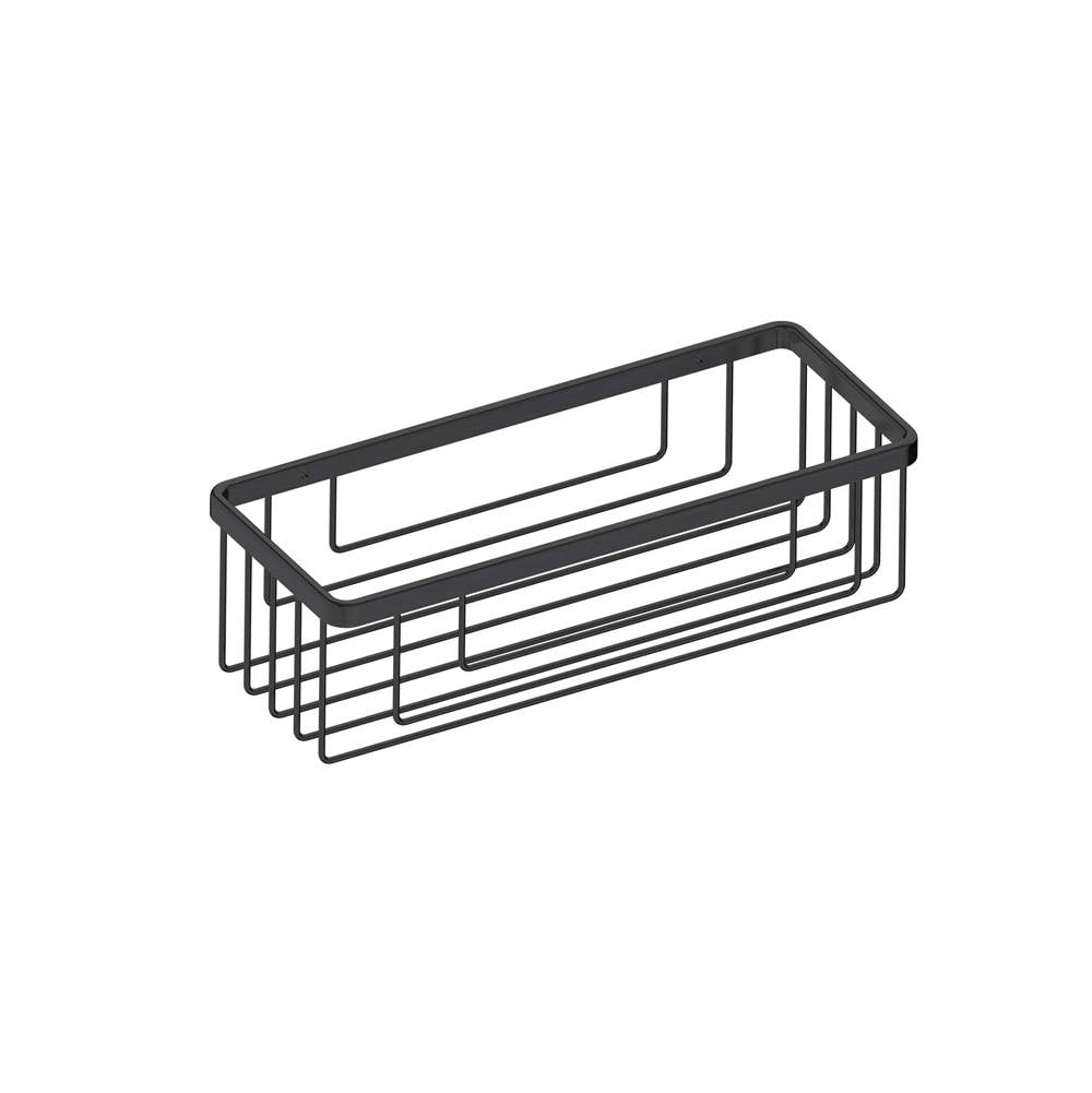 Kartners - Bath & Shower Baskets - 12-inch Wire Basket-Matte Black - Matte Black
