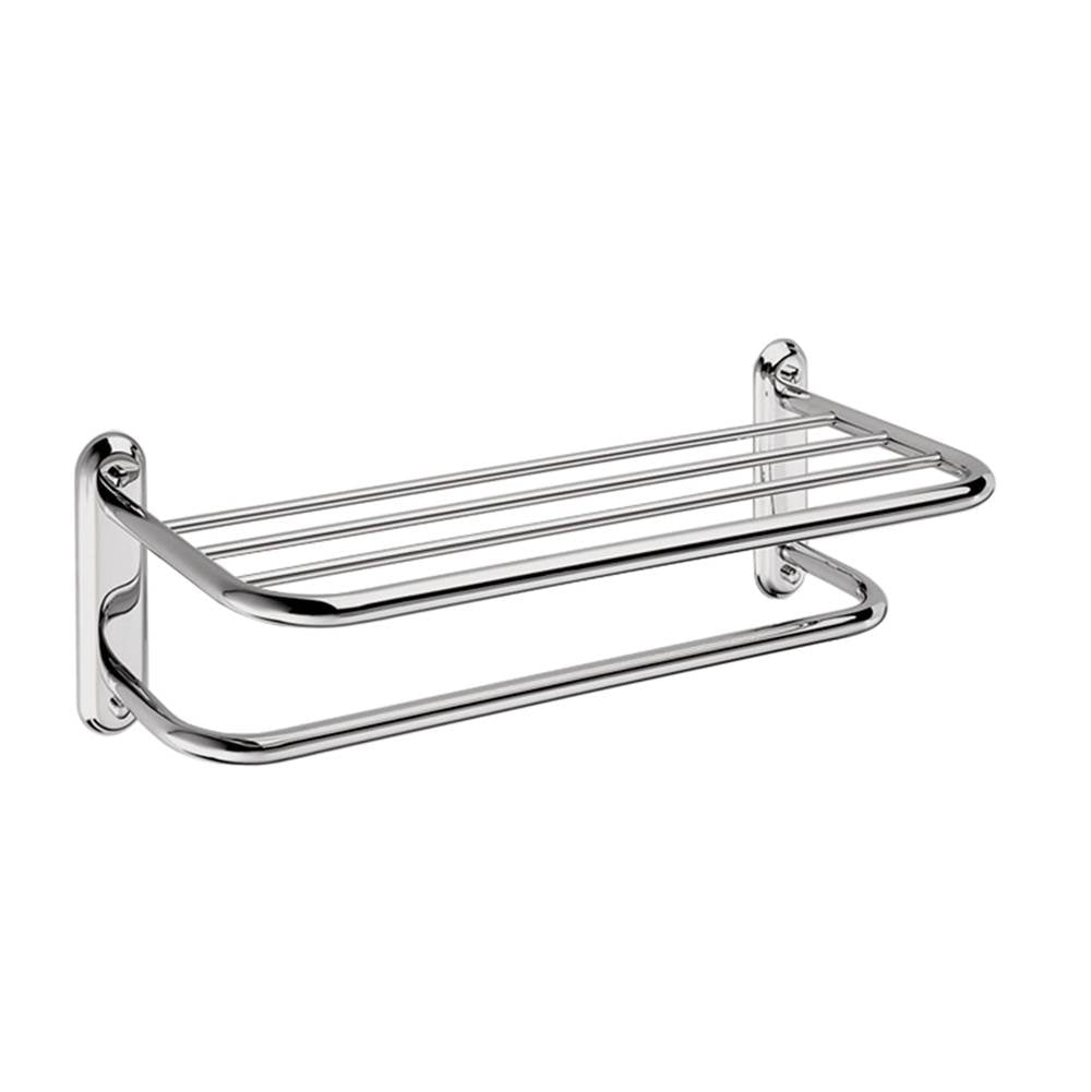 Kartners - HOTEL - 25-inch Two Tier Towel Rack-Polished Nickel - Polished Nickel