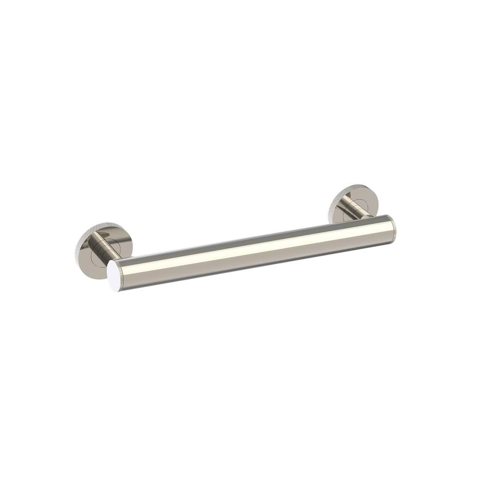 Kartners - 9100K Knurled Series 12-inch Round Grab Bar-Polished Nickel - Polished Nickel