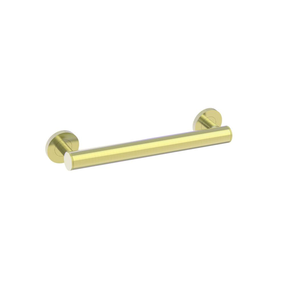 Kartners - 9100K Knurled Series 12-inch Round Grab Bar-Brushed Brass - Brushed Brass