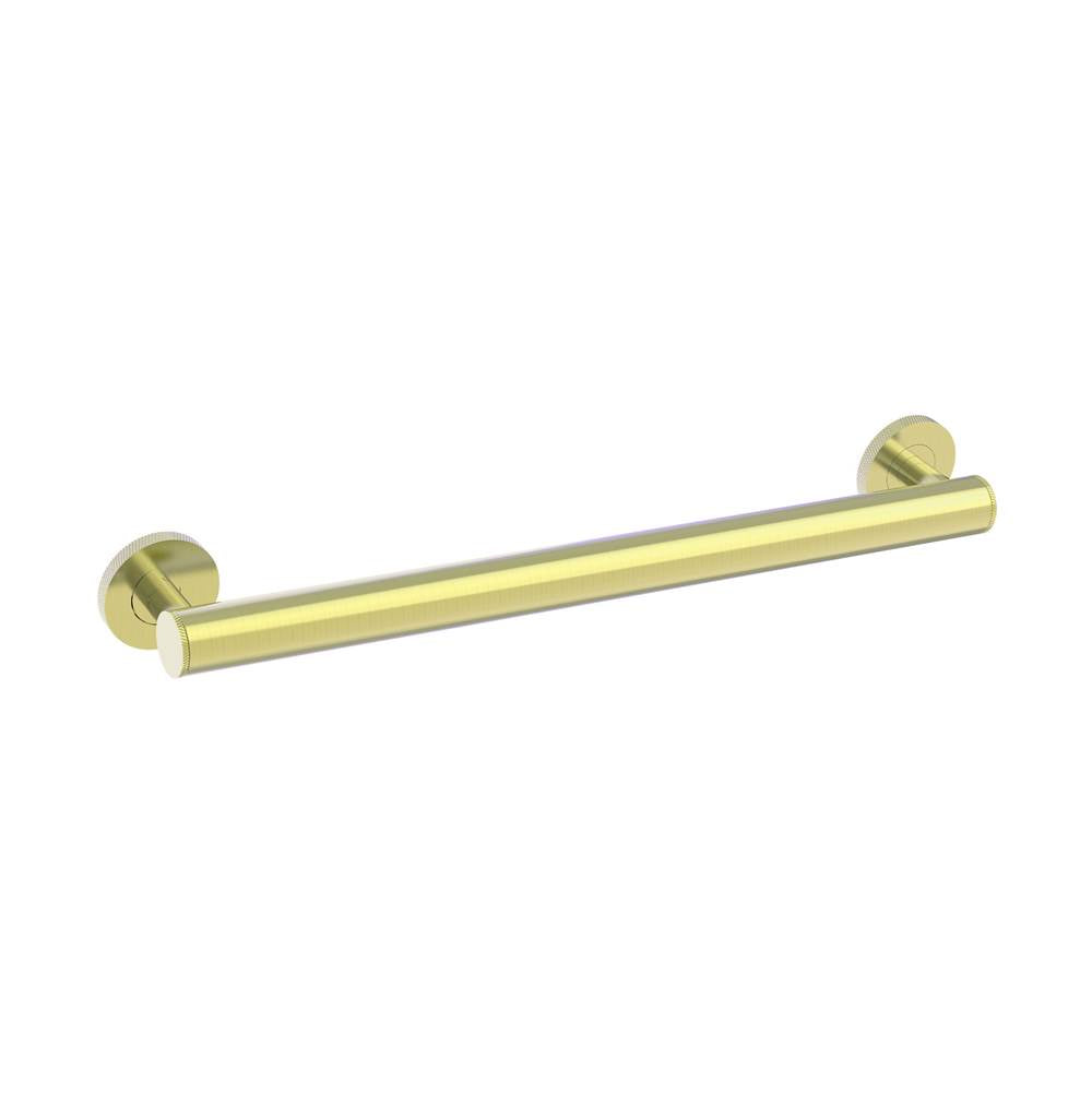 Kartners - 9100K Knurled Series 18-inch Round Grab Bar-Brushed Brass - Brushed Brass