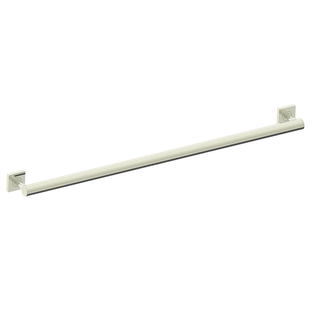 Kartners - 9400 Series 36-inch Round Grab Bar with Square Rosettes 35mm-Polished Nickel - Polished Nickel