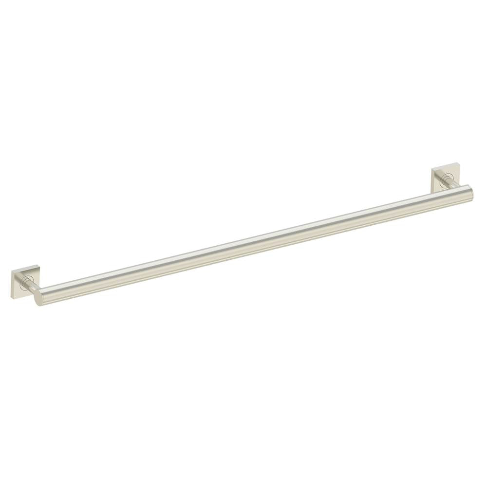 Kartners - 9400 Series 36-inch Round Grab Bar with Square Rosettes 35mm-Brushed Nickel - Brushed Nickel