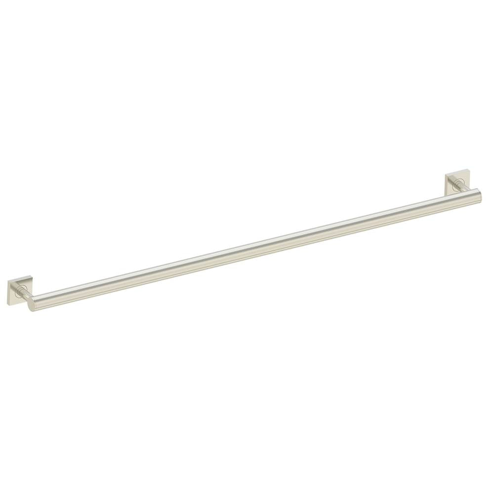 Kartners - 9400 Series 42-inch Round Grab Bar with Square Rosettes 35mm-Brushed Nickel - Brushed Nickel