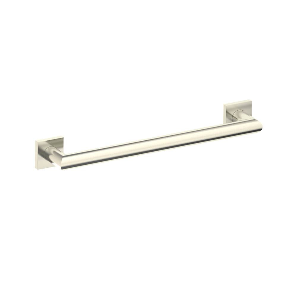 Kartners - 9600 Series 12-inch Mitered Grab Bar with Square Rosettes-Brushed Nickel - Brushed Nickel