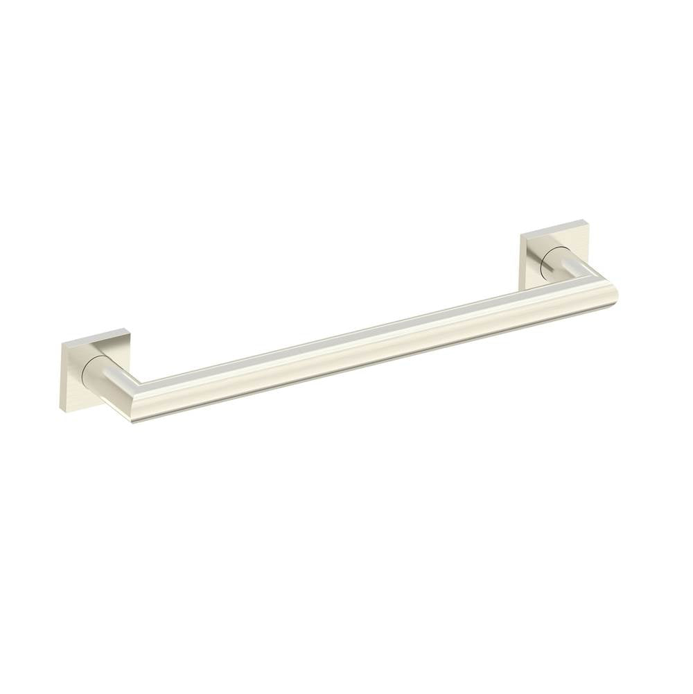 Kartners - 9600 Series 18-inch Mitered Grab Bar with Square Rosettes-Brushed Nickel - Brushed Nickel