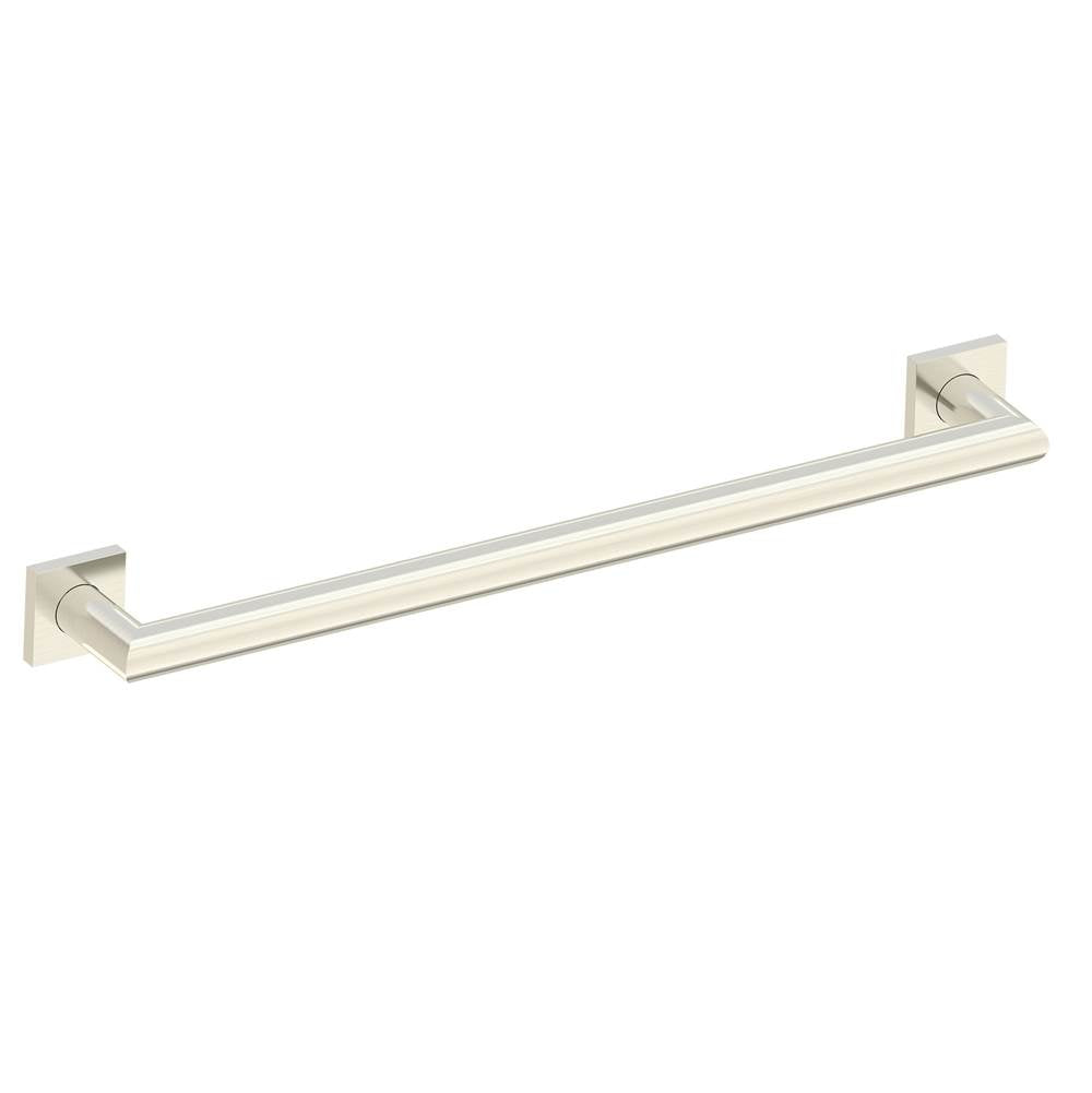 Kartners - 9600 Series 24-inch Mitered Grab Bar with Square Rosettes-Brushed Nickel - Brushed Nickel