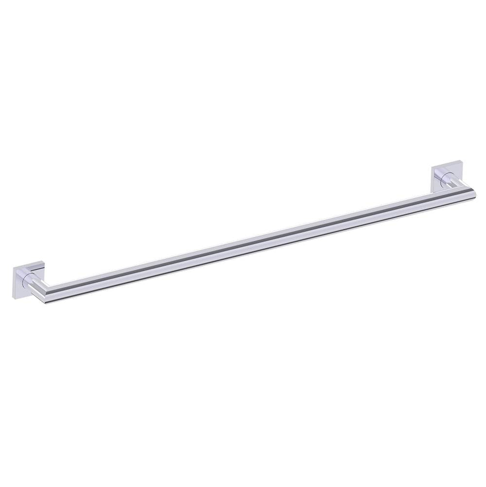Kartners - 9600 Series 36-inch Mitered Grab Bar with Square Rosettes-Polished Chrome - Polished Chrome