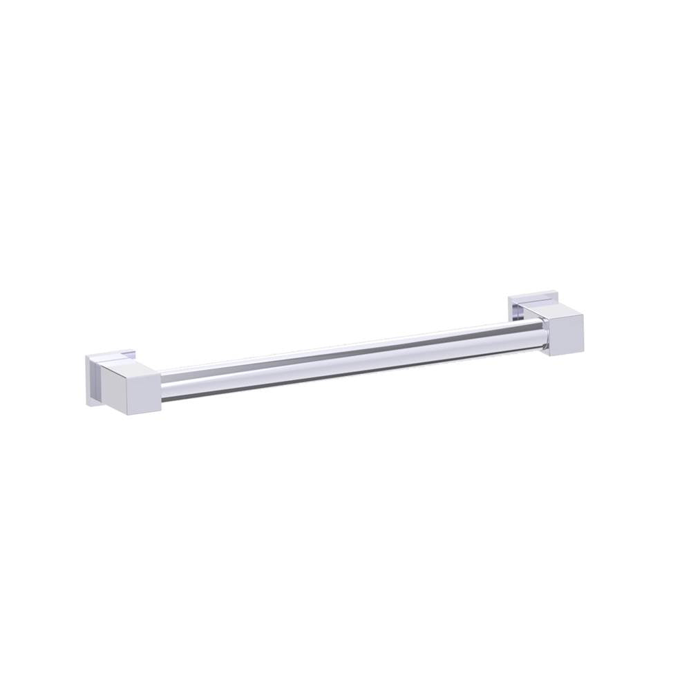 Kartners - 9800 Series 12-inch Round Grab Bar with Square Ends-Polished Chrome - Polished Chrome
