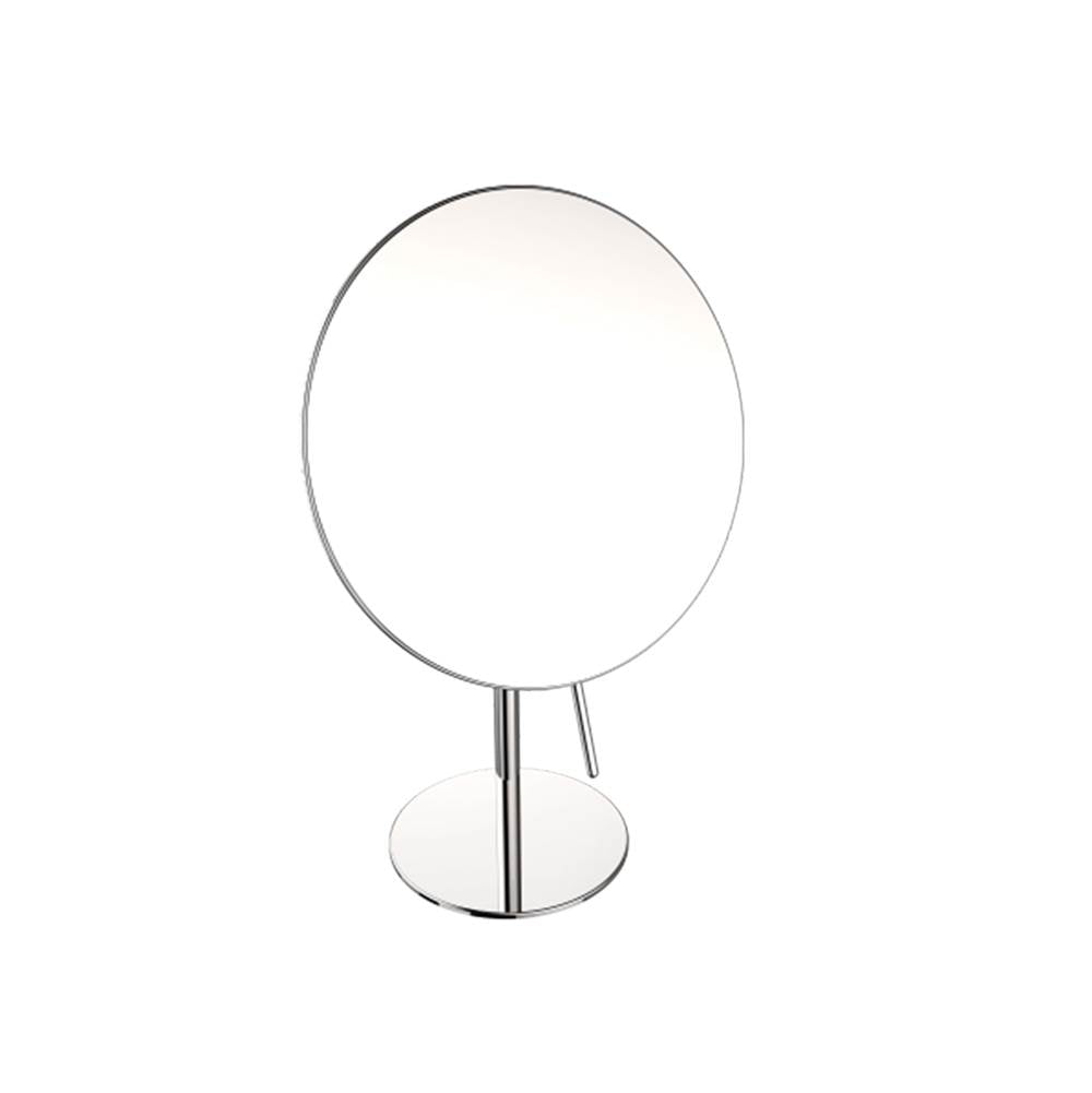 Kartners - Mirror - Free Standing Round Single Sided Mirror-Polished Chrome - Polished Chrome