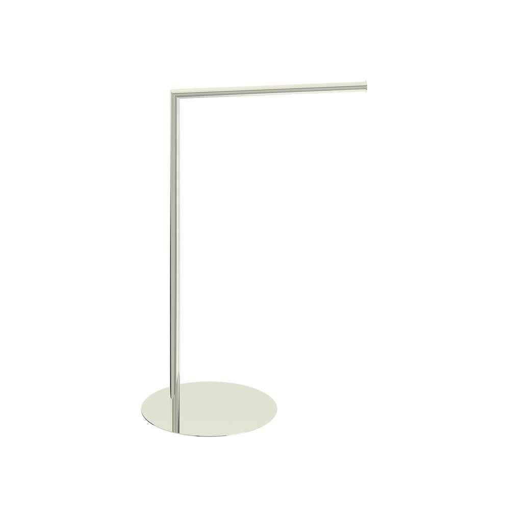 Kartners - Free Standing - Round Single Towel Rail-Polished Nickel - Polished Nickel