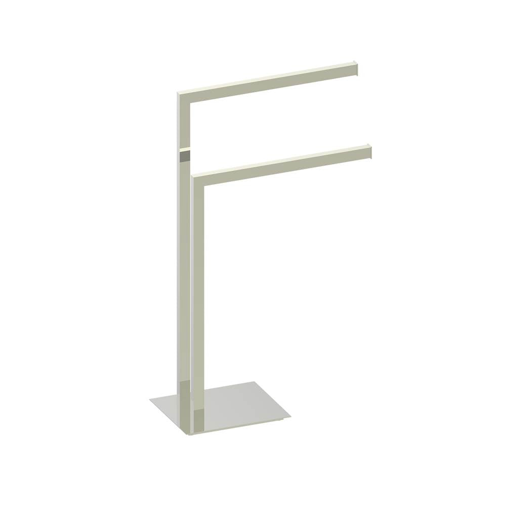 Kartners - Free Standing - Square Double Towel Rail-Polished Nickel - Polished Nickel