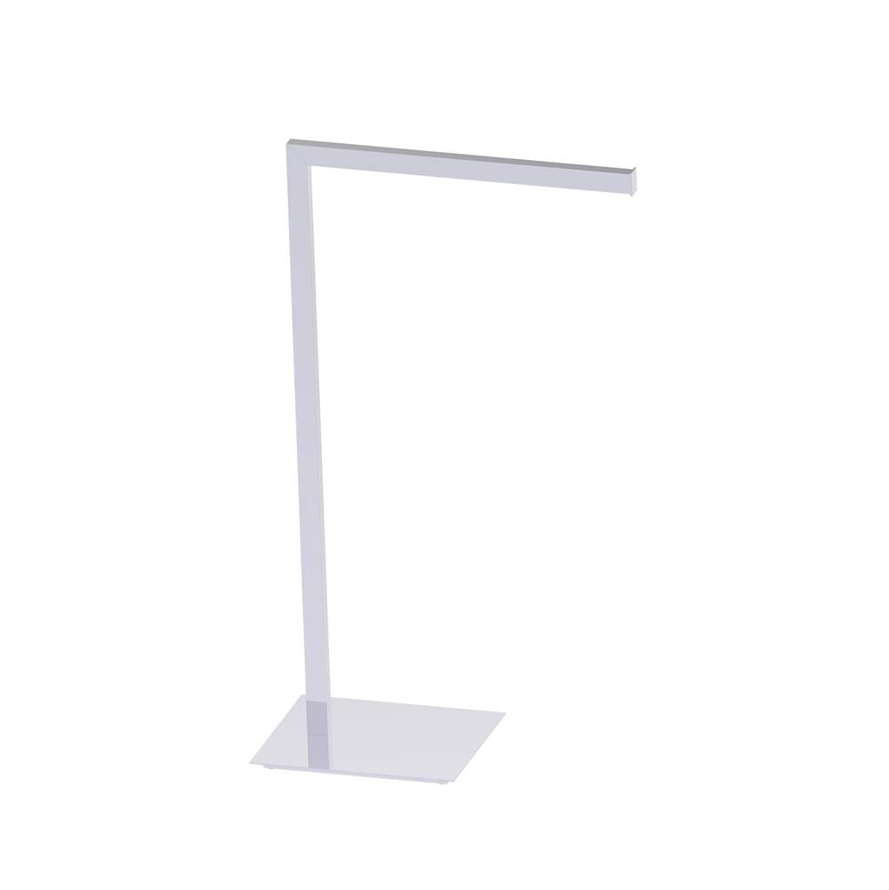 Kartners - Free Standing - Square Single Towel Rail-Polished Chrome - Polished Chrome
