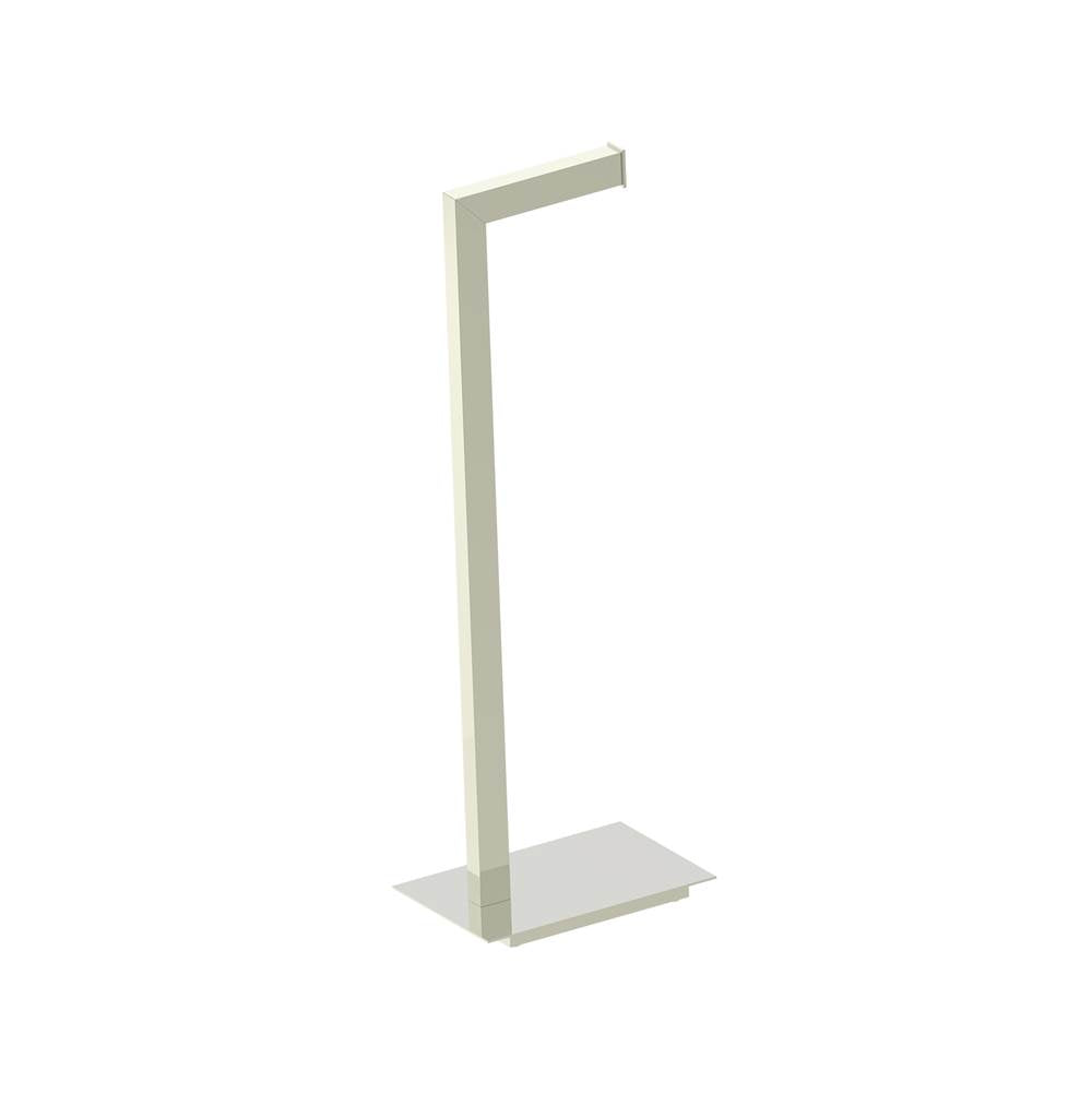 Kartners - Free Standing - Square Free Standing Toilet Paper Holder-Polished Nickel - Polished Nickel