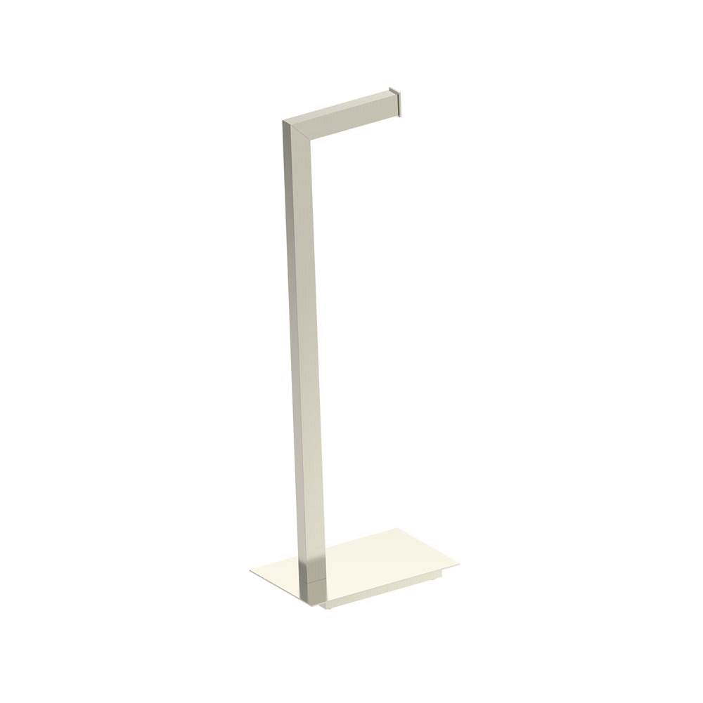 Kartners - Free Standing - Square Free Standing Toilet Paper Holder-Brushed Nickel - Brushed Nickel
