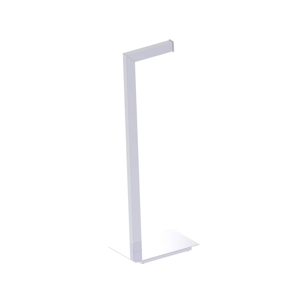 Kartners - Free Standing - Square Free Standing Toilet Paper Holder-Polished Chrome - Polished Chrome