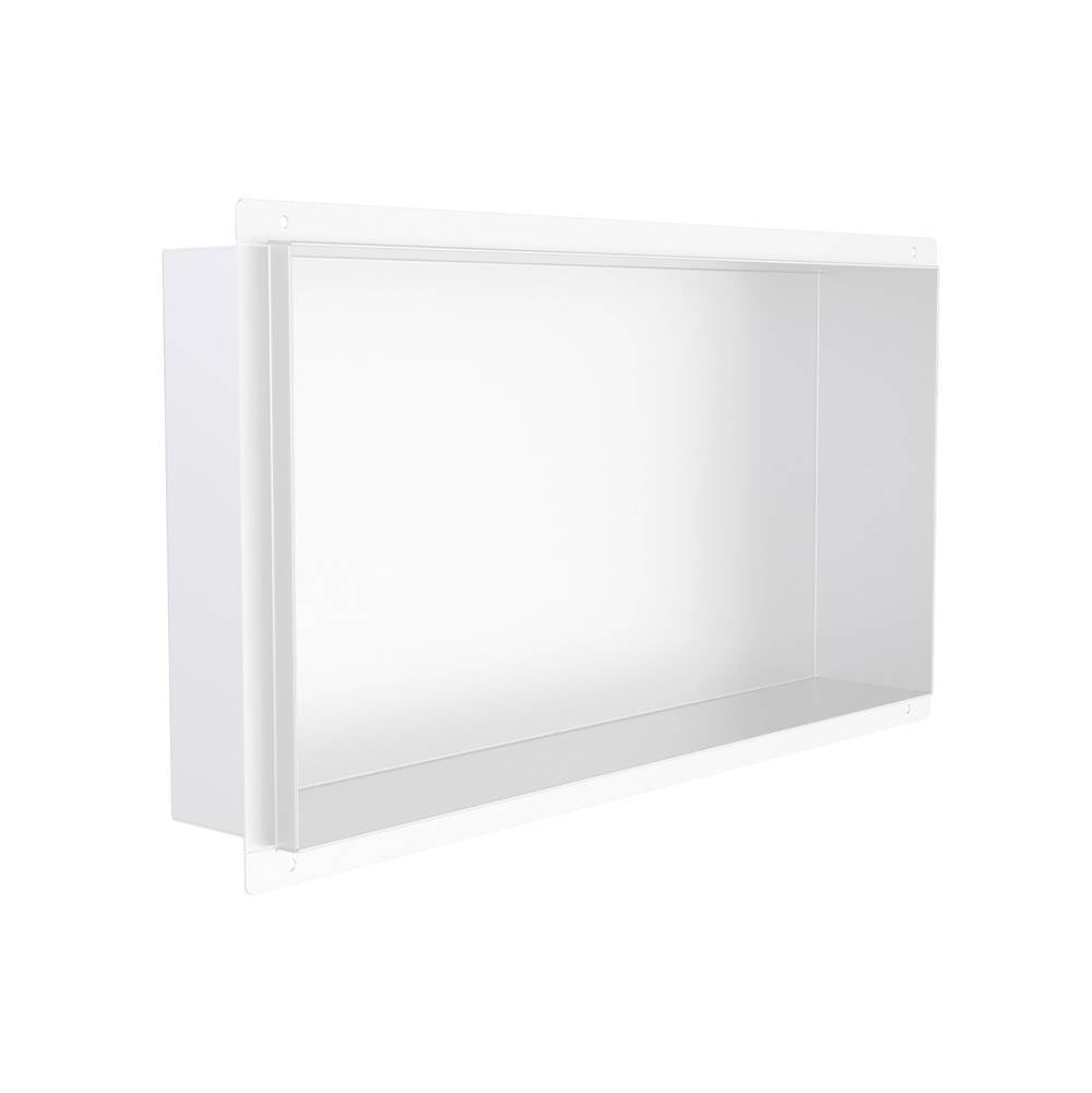 Kartners - Shower Niches - 12-inch x 24-inch Tile Ready Shower Niches-Matte White - Matte White