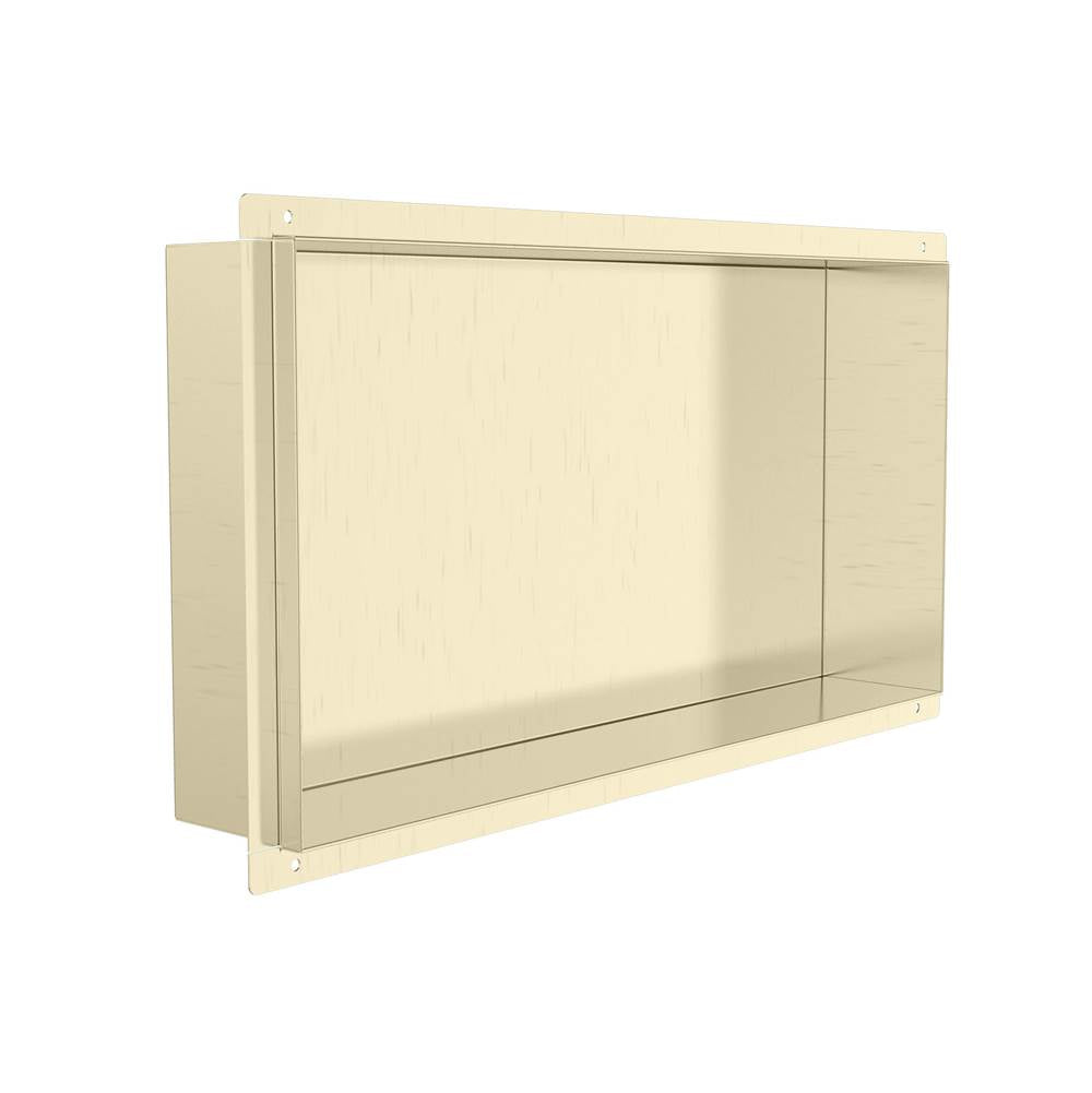 Kartners - Shower Niches - 12-inch x 24-inch Tile Ready Shower Niches-Brushed Brass - Brushed Brass