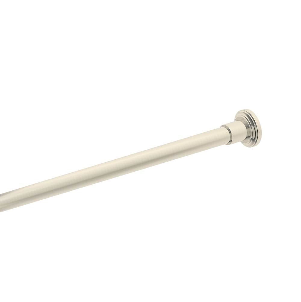 Kartners - FLORENCE - Kartners Round Shower Rod-Brushed Nickel - Brushed Nickel