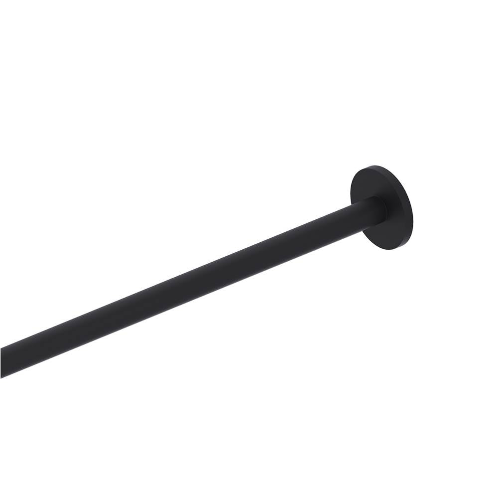 Kartners - Shower Rods - 6 Feet (72-inch) Straight Shower Rod with Round Ends-Matte Black - Matte Black