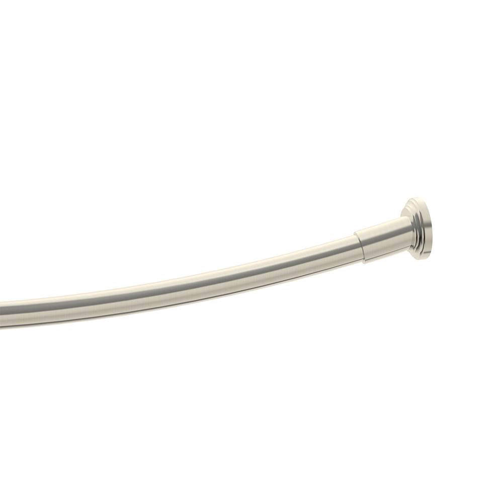 Kartners - FLORENCE - Kartners Round & Curved Shower Rod-Brushed Nickel - Brushed Nickel