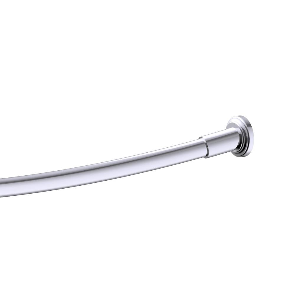 Kartners - FLORENCE - Kartners Round & Curved Shower Rod-Polished Chrome - Polished Chrome
