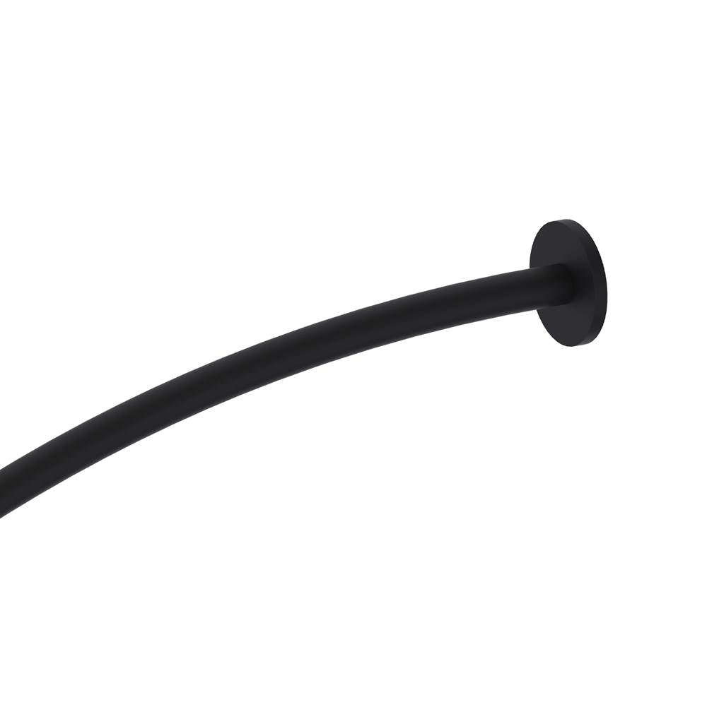 Kartners - Shower Rods - 5 Feet (60-inch) Curved Shower Rod with Round Ends-Matte Black - Matte Black