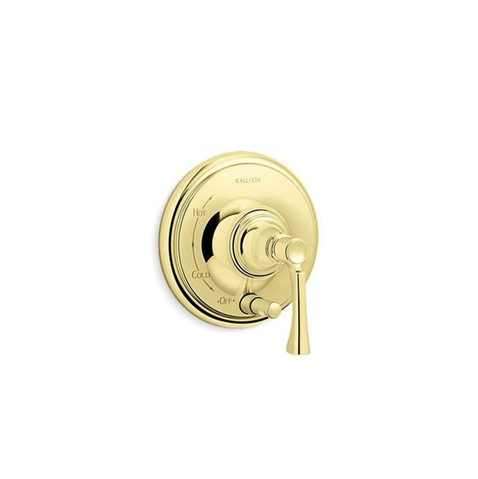 Kallista - Bellis Pressure Balance W/Div, Lever - Unlacquered Brass