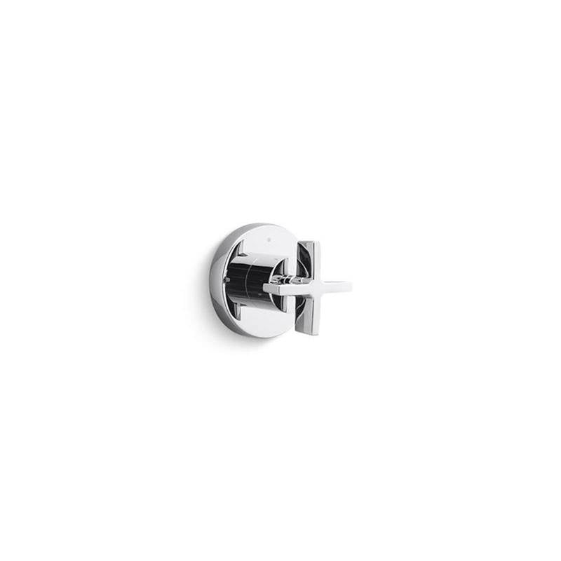 Kallista - OneE 3-Way Transfer Trim, Cross Handle - Unlacquered Brass