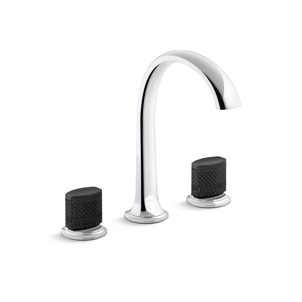 Kallista - Script Sink Faucet, Arch Spt, Blk Porc - Polished Chrome