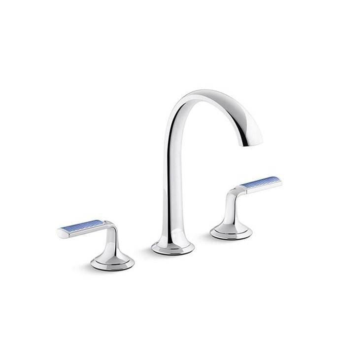 Kallista - Script Snk Fct Arch Spt Enml Blue Wave - Polished Chrome