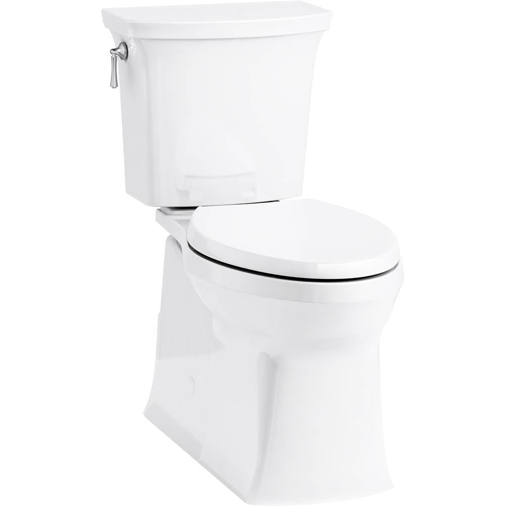 Kohler - Corbelle ContinuousClean XT two-piece elongated toilet with skirted trapway, 1.28 gpf - White