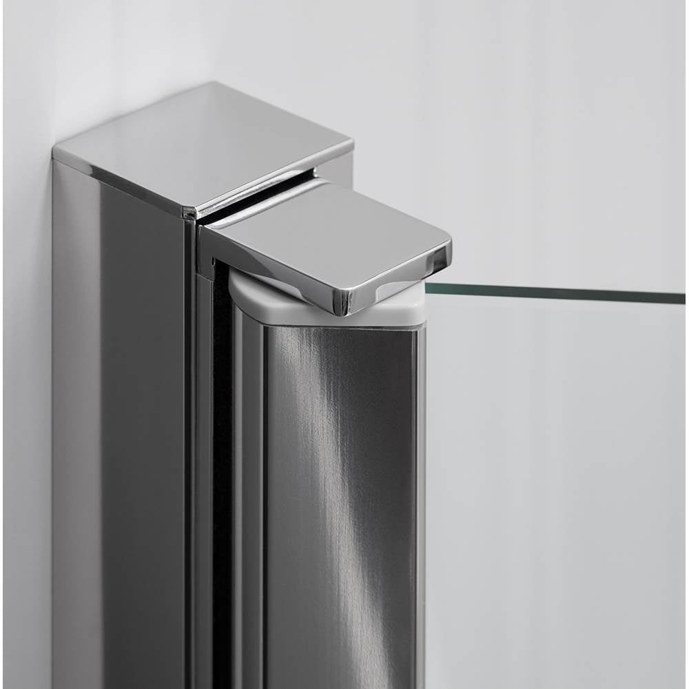 Aerie Bath screen, 56-15/16'' x 32'' W with 1/4'' thick Crystal Clear glass and square corner