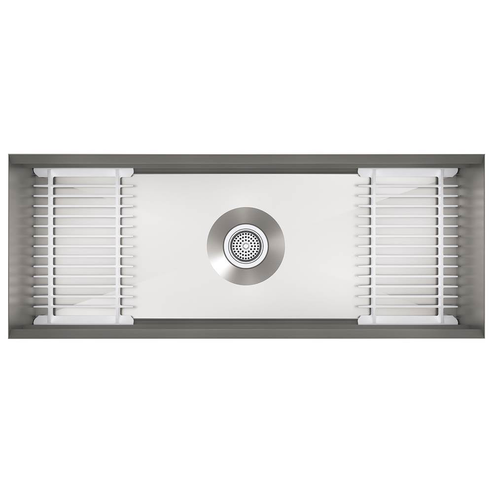 Kohler - Prolific 44'' undermount single-bowl workstation kitchen sink - Stainless Steel
