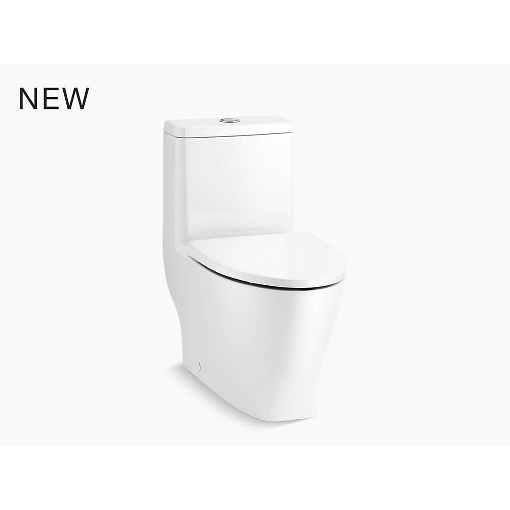 Kohler - ReachE Curv One-piece compact elongated toilet with skirted trapway, dual-flush - White