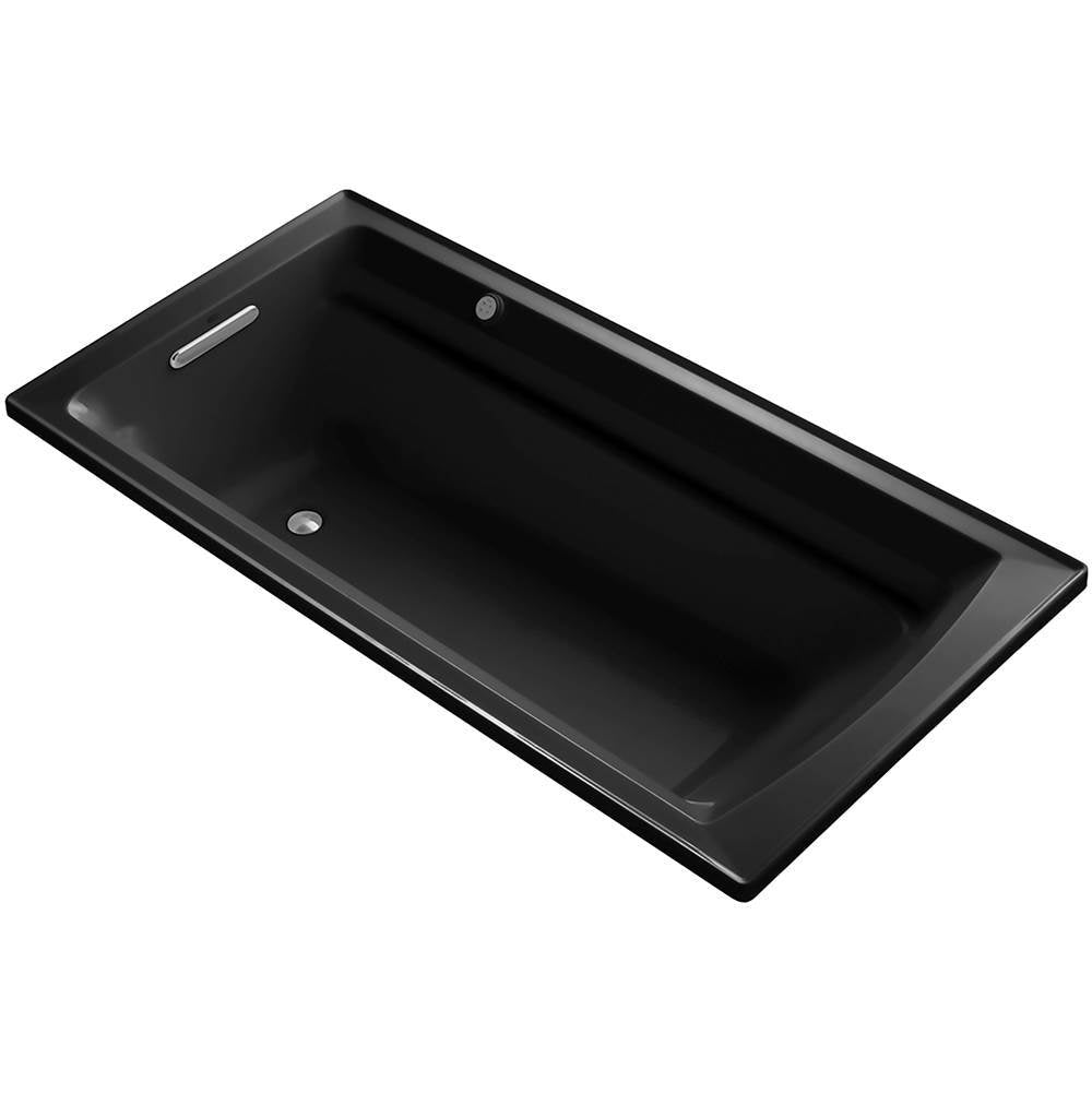 Kohler - Archer 72'' x 36'' drop-in Heated BubbleMassageE air bath - Black