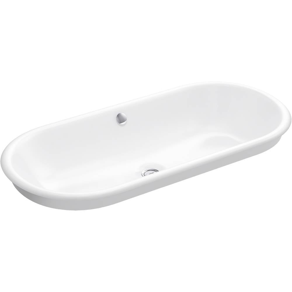 Kohler - Iron Plains 33'' oval drop-in/undermount/vessel bathroom sink with White painted underside - White