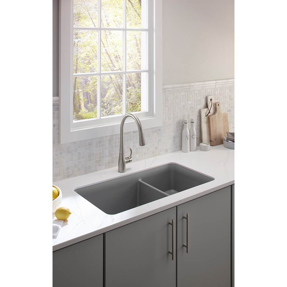 Cairn 33-1/2'' undermount double-bowl kitchen sink