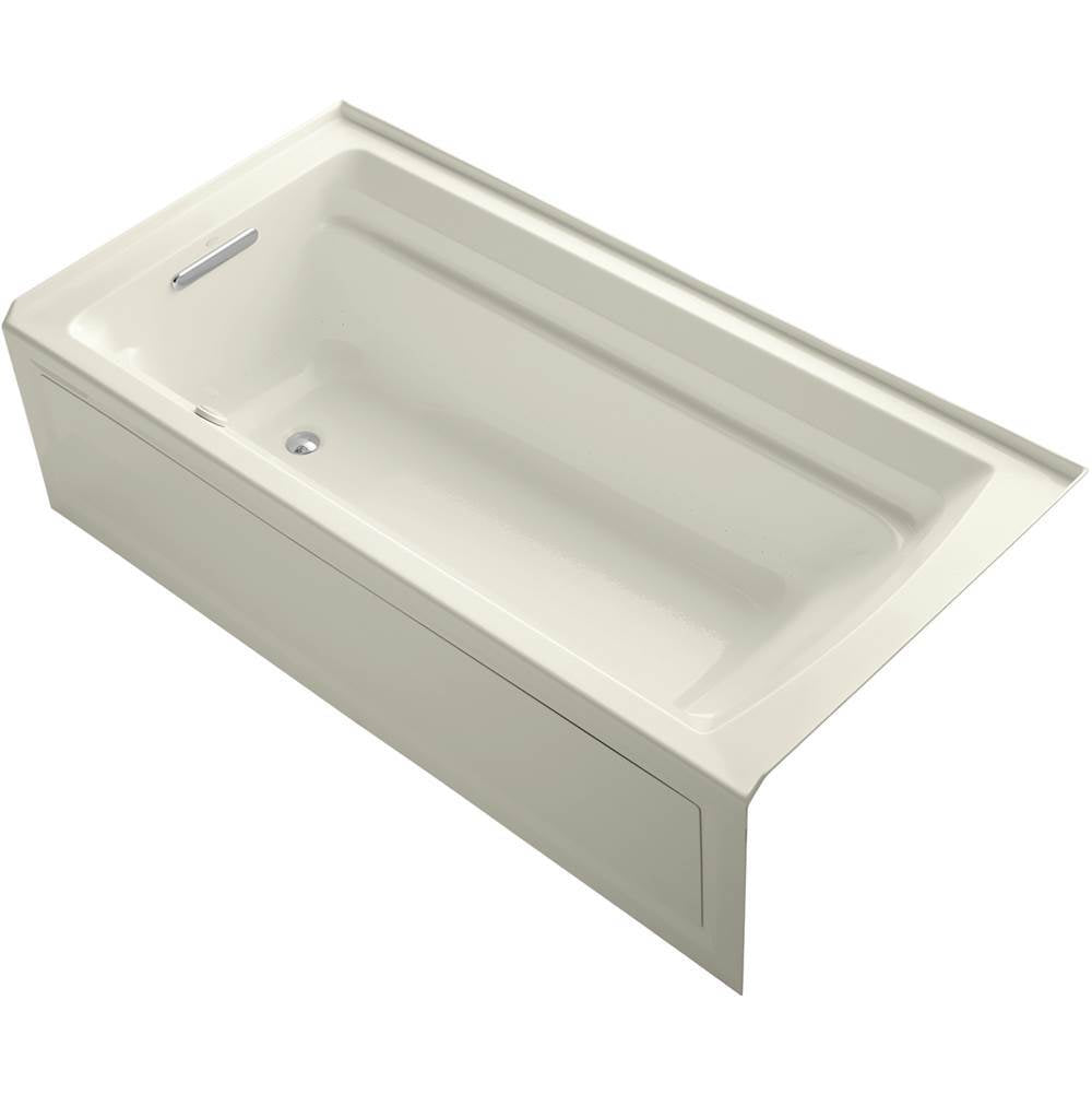 Kohler - Archer 72'' x 36'' alcove Heated BubbleMassageE air bath with Bask heated surface, left drain - Biscuit