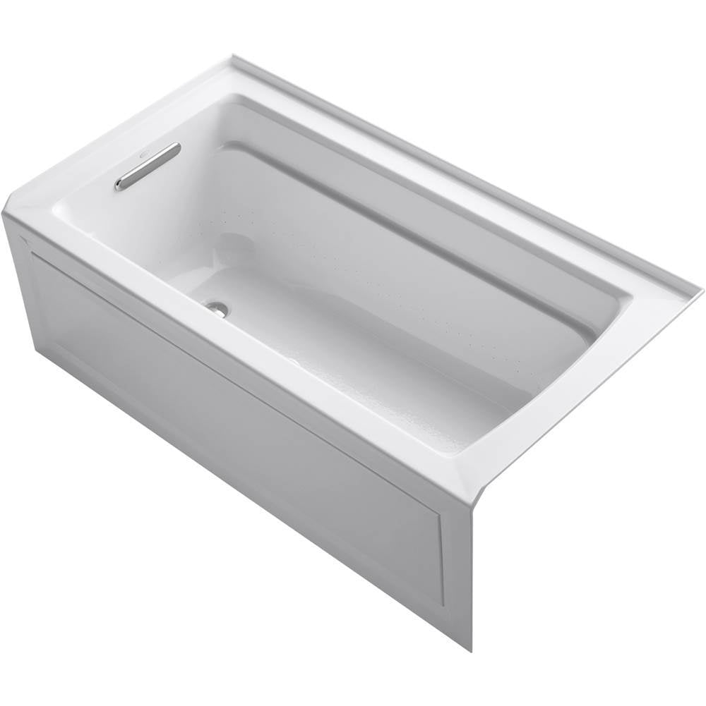 Kohler - Archer 60'' x 32'' alcove Heated BubbleMassageE air bath, left drain - White