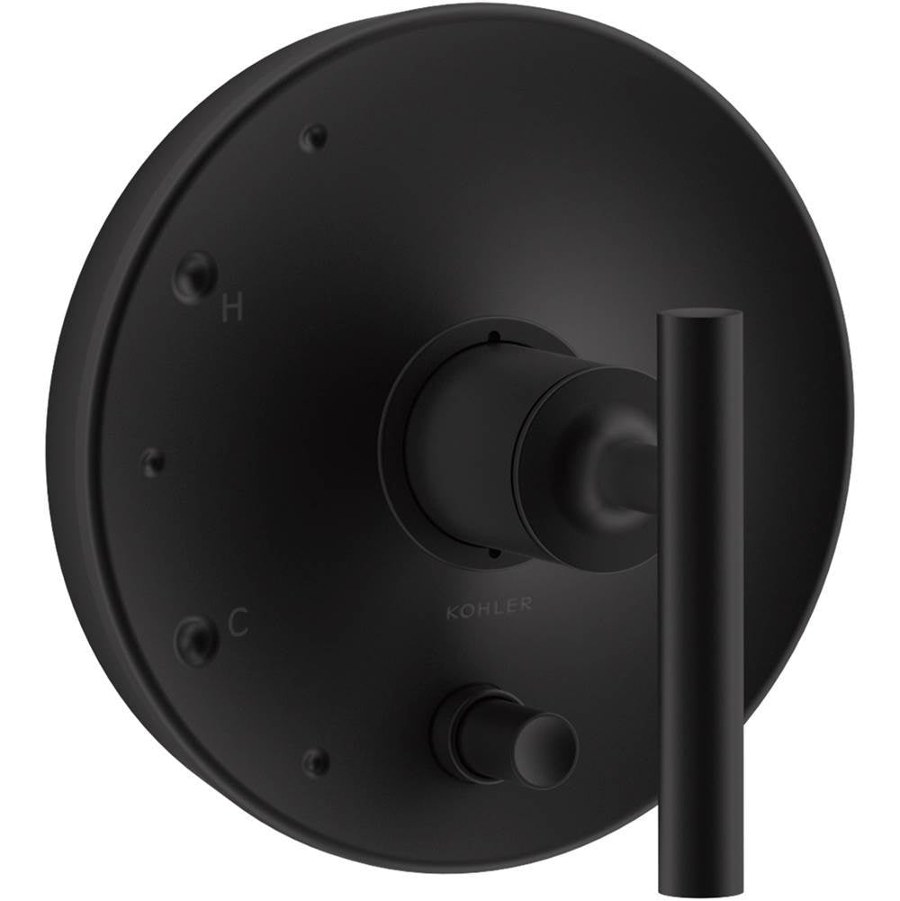 Kohler - Purist Rite-Temp valve trim with push-button diverter and lever handle - Matte Black